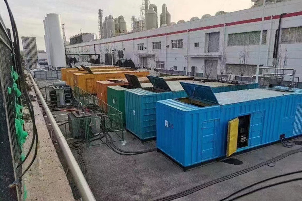 毛阳镇发电机租赁施工现场